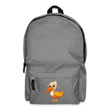 Pelican Cute Mascot Cartoon Character Kawaii - Backpack - elephant grey - Front