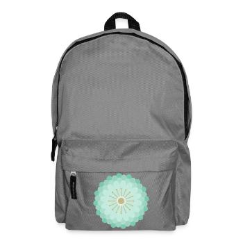 Mint Grün & Gold Blume - Rucksack - Mittelgrau - Vorne