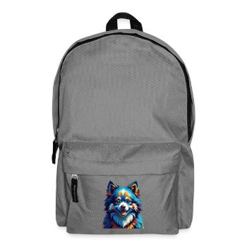 Esquimau américain Chien Race Coloré Dessin animé Kawaii - Sac à dos - gris éléphant - Devant