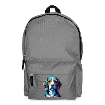 Beagle Hunderasse Bunte Karikatur Kawaii - Rucksack - Mittelgrau - Vorne
