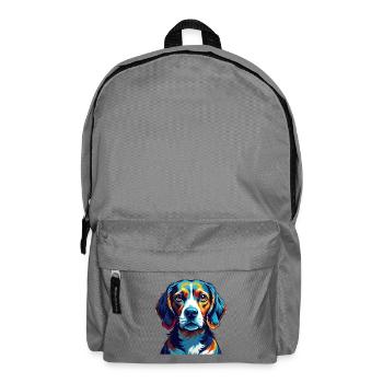 Beagle Harrier Dog Breed Colorful Cartoon Kawaii - Backpack - elephant grey - Front