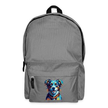 Billy Dog Race Coloré Aquarelle Dessin animé Kawaii - Sac à dos - gris éléphant - Devant