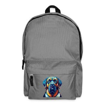 Belgische Dogge Hunderasse Bunte Karikatur Kawaii - Rucksack - Mittelgrau - Vorne