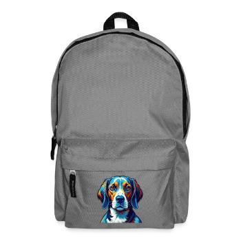 Amerikanischer Foxhound Hunderasse Karikatur Kawaii - Rucksack - Mittelgrau - Vorne