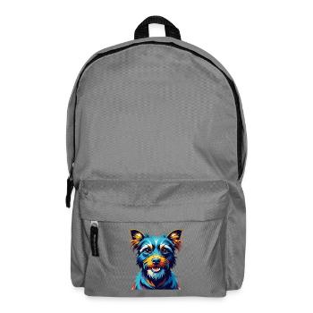 Blauer Paul Terrier Hund Rasse Karikatur Kawaii - Rucksack - Mittelgrau - Vorne