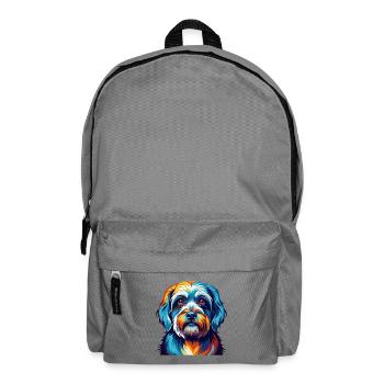 Dandie Dinmont Terrier Dog Breed Cartoon Kawaii - Backpack - elephant grey - Front