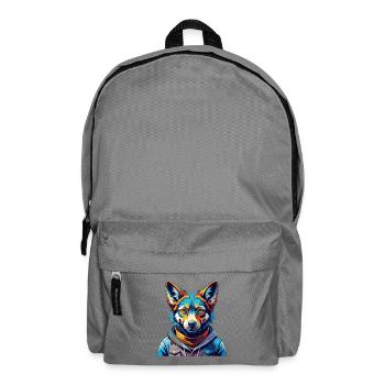 Dingo Hund Rasse Buntes Aquarell Karikatur Kawaii - Rucksack - Mittelgrau - Vorne