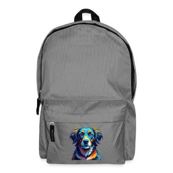 Dänische Broholmer Hunderasse Bunte Karikatur Kawaii - Rucksack - Mittelgrau - Vorne