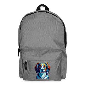 Nederlandse Kooikerhondje Race de chien Dessin animé Kawaii - Sac à dos - gris éléphant - Devant