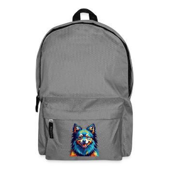 German Spitz Dog Breed Colorful Cartoon Kawaii - Backpack - elephant grey - Front