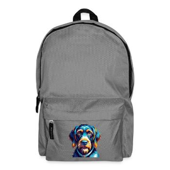 German Wirehaired Pointer Dog Breed Cartoon Kawaii - Backpack - elephant grey - Front