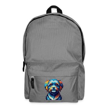 Race de chien maltais Dessin animé coloré Kawaii - Sac à dos - gris éléphant - Devant
