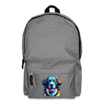 Kuvasz Hunderasse Bunte Karikatur Kawaii - Rucksack - Mittelgrau - Vorne