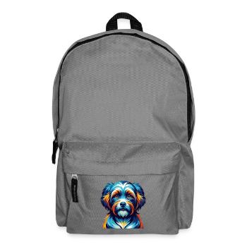 Race de chien havanais, dessin animé coloré, Kawaii - Sac à dos - gris éléphant - Devant