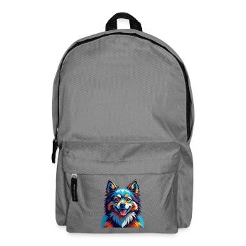 Spitz indien chien race Dessin animé coloré Kawaii - Sac à dos - gris éléphant - Devant