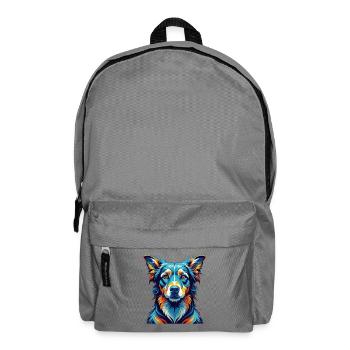 Lettische Laufhundrasse Bunte Karikatur Kawaii - Rucksack - Mittelgrau - Vorne