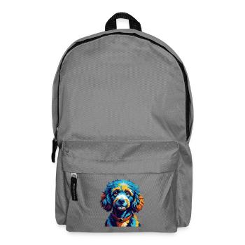 caniche miniature chien race coloré dessin animé kawaii - Sac à dos - gris éléphant - Devant
