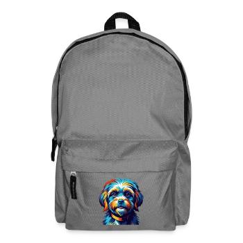 Maltipoo Dog Breed Colorful Cartoon Kawaii - Backpack - elephant grey - Front