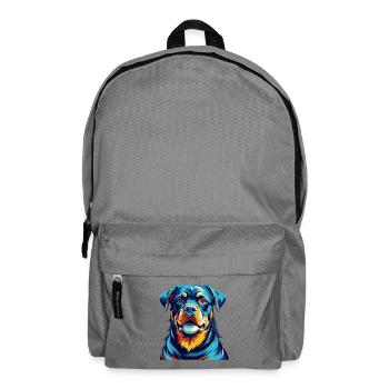 Rottweiler Hunderasse Bunt Karikatur Kawaii - Rucksack - Mittelgrau - Vorne