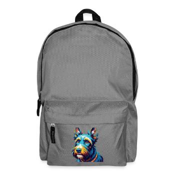 Scottish Terrier Chien Race Coloré Dessin Animé Kawaii - Sac à dos - gris éléphant - Devant