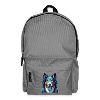 Scotch Collie Chien Race Coloré Dessin animé Kawaii - Sac à dos - gris éléphant - Devant