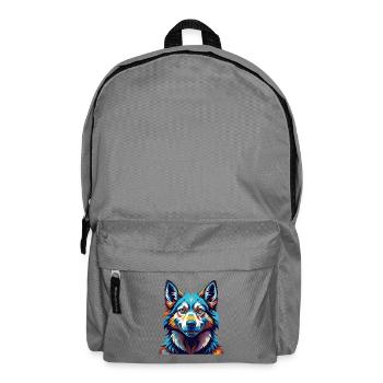 Tamaskan Dog Breed Colorful Cartoon Kawaii - Backpack - elephant grey - Front