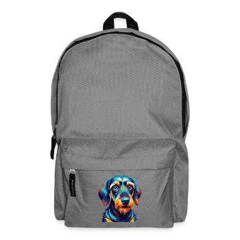 Wirehaired Dachshund Dog Breed Cartoon Kawaii - Backpack - elephant grey - Front
