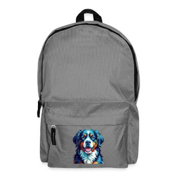 Bernese Mountain Dog Breed Colorful Cartoon Kawaii - Backpack - elephant grey - Front