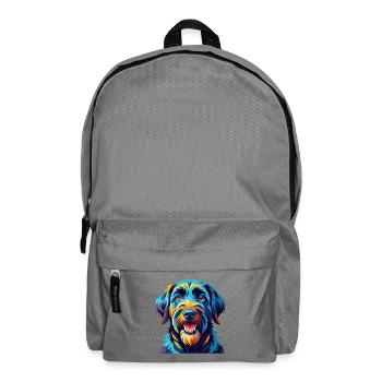 Noir Russe Terrier Chien Race Dessin Animé Kawaii - Sac à dos - gris éléphant - Devant