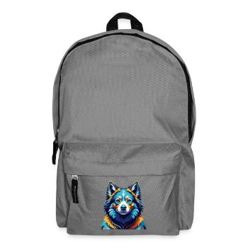Chien Esquimau Canadien Race Coloré Dessin Animé Kawaii - Sac à dos - gris éléphant - Devant