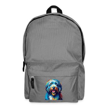 Bergamasco Dog Breed Colorful Cartoon Kawaii - Backpack - elephant grey - Front