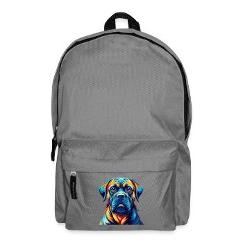 Brasilianische Dogge Hunderasse Karikatur Kawaii - Rucksack - Mittelgrau - Vorne