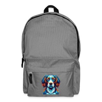 Brittany Dog Breed Colorful Cartoon Kawaii - Backpack - elephant grey - Front