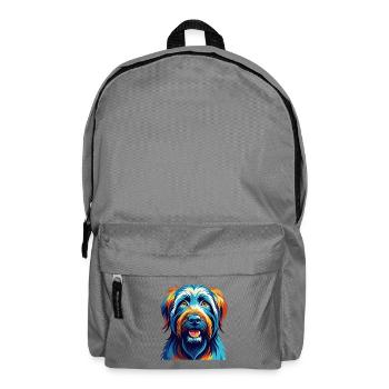 Briard Dog Breed Colorful Cartoon Kawaii - Backpack - elephant grey - Front