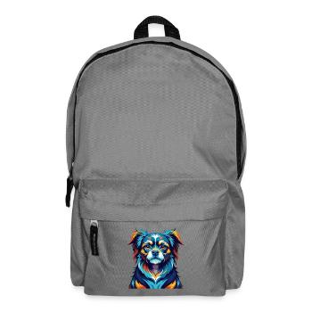 Chien impérial chinois race dessin animé coloré Kawaii - Sac à dos - gris éléphant - Devant