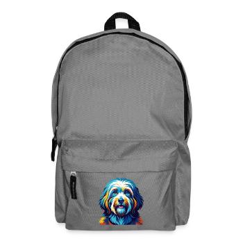 Coton De Tulear Chien Race Coloré Dessin Animé Kawaii - Sac à dos - gris éléphant - Devant
