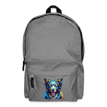 Chien de berger croate race Dessin animé coloré Kawaii - Sac à dos - gris éléphant - Devant