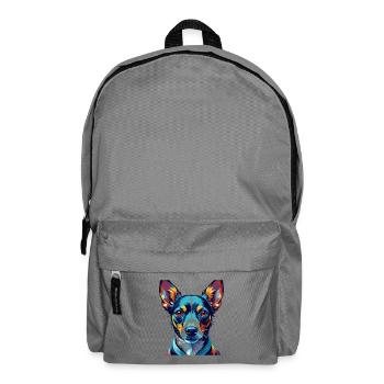 Decker Rat Terrier Chien Race Dessin Animé Kawaii - Sac à dos - gris éléphant - Devant