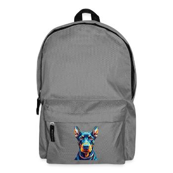 Doberman Pinscher Chien Race Dessin animé Kawaii - Sac à dos - gris éléphant - Devant