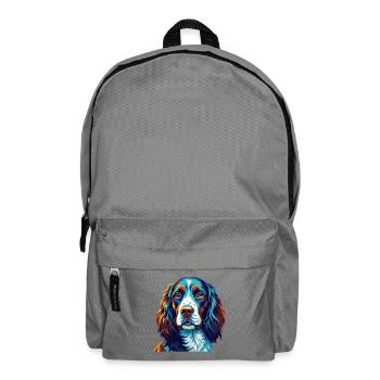 English Springer Spaniel Hunderasse Karikatur Kawaii - Rucksack - Mittelgrau - Vorne