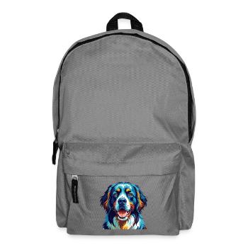 Landseer Chien Race Coloré Dessin Animé Kawaii - Sac à dos - gris éléphant - Devant
