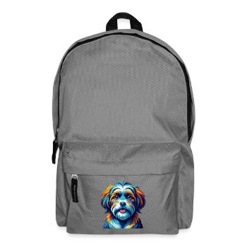 Chien maltais Shih Tzu Race Dessin animé coloré Kawaii - Sac à dos - gris éléphant - Devant