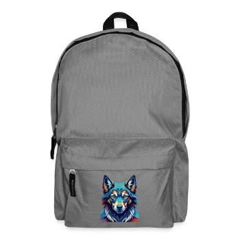 Tschechoslowakische Wolfshundrasse Bunte Karikatur Kawaii - Rucksack - Mittelgrau - Vorne