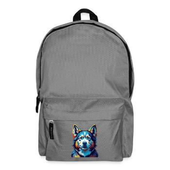 Kanadischer Labrador Husky Hunderasse Karikatur Kawaii - Rucksack - Mittelgrau - Vorne