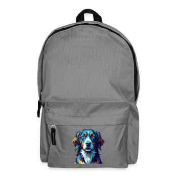 Norwegischer Windhund Rasse Bunte Karikatur Kawaii - Rucksack - Mittelgrau - Vorne