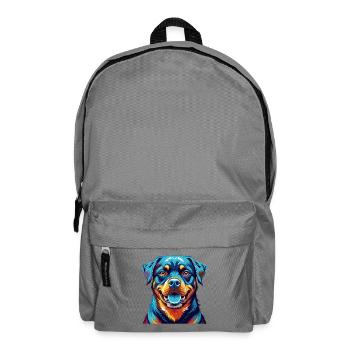 Rottweiler Chien Race Coloré Dessin Animé Kawaii - Sac à dos - gris éléphant - Devant