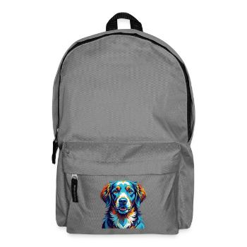 Retriever Hund Rasse Bunt Karikatur Kawaii - Rucksack - Mittelgrau - Vorne