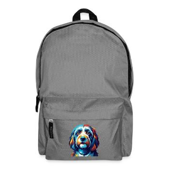 Petit Basset Griffon Vendéen Hunderasse Karikatur - Rucksack - Mittelgrau - Vorne