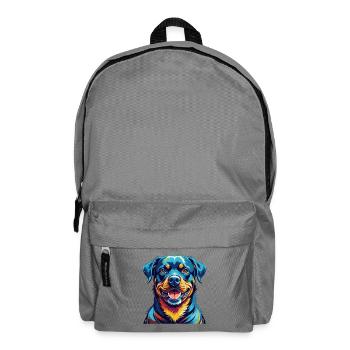 Rottweiler Hunderasse Bunt Karikatur Kawaii - Rucksack - Mittelgrau - Vorne