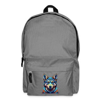Tamaskan Dog Breed Colorful Cartoon Kawaii - Backpack - elephant grey - Front